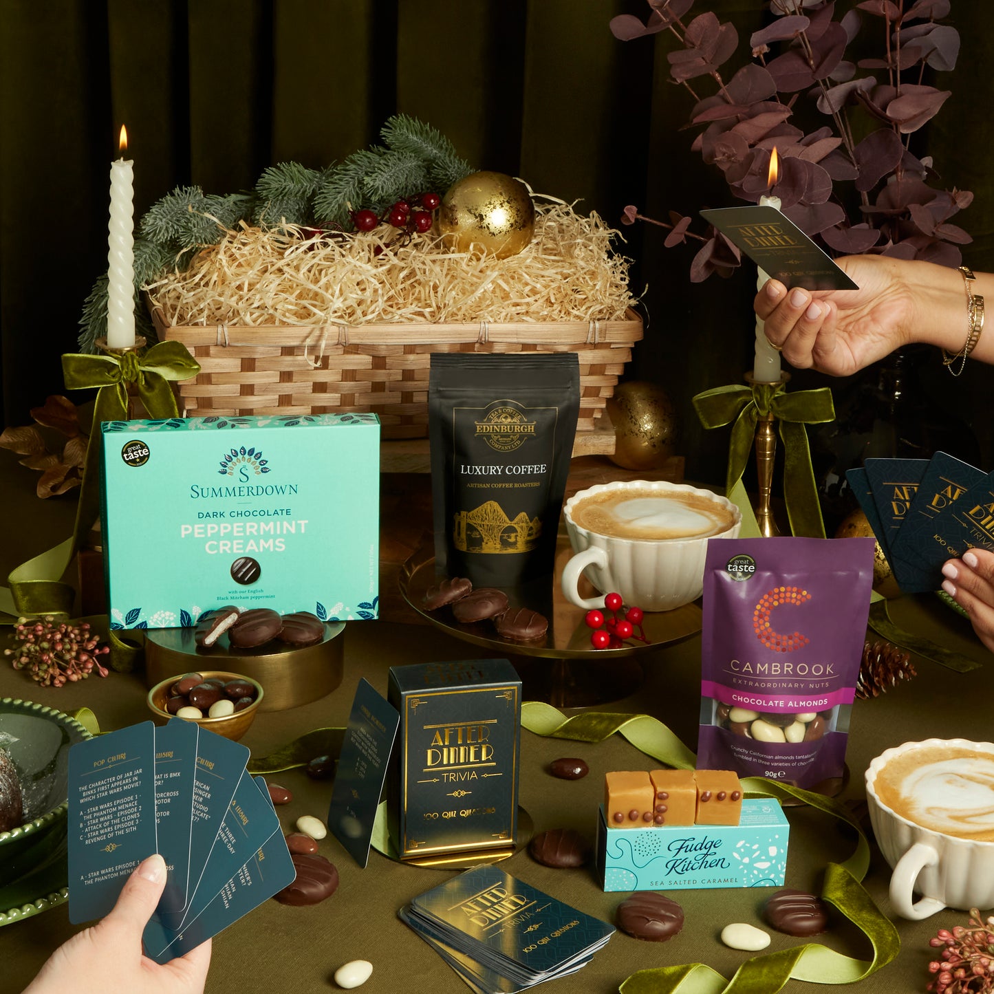 Trivia & Treats Christmas Hamper - Festive Food & Drinks Gifts
