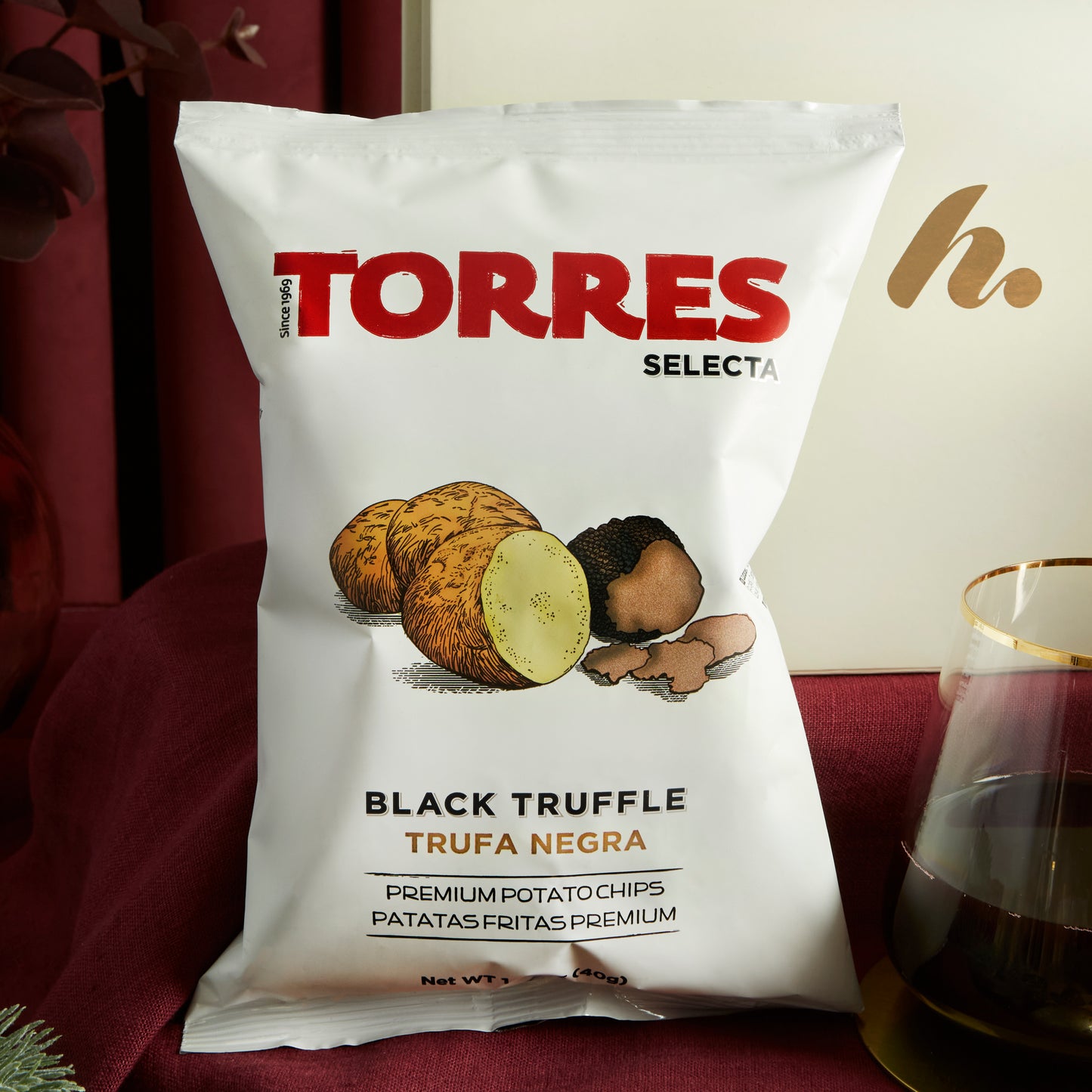 Torres Selecta Gourmet Black Truffle Premium Potato Crisps - Large Bag