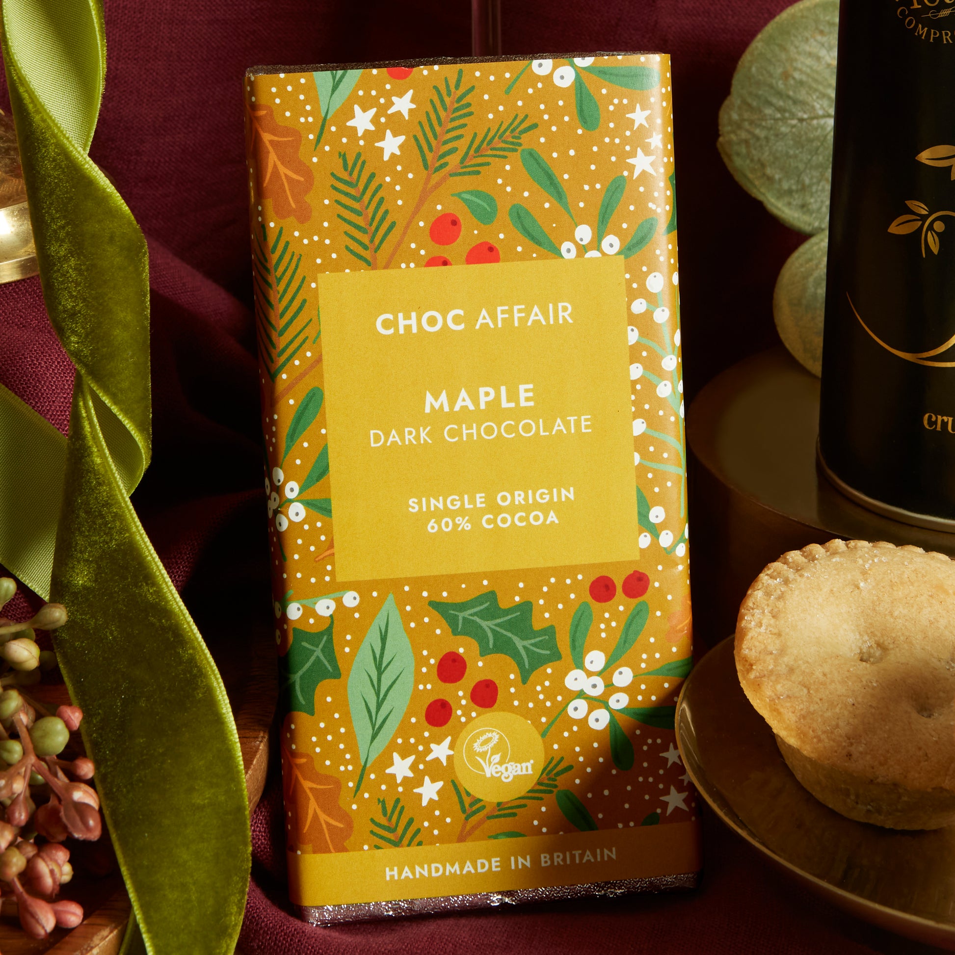 Choc Affair Maple Dark Chocolate Bar - Vegan Friendly