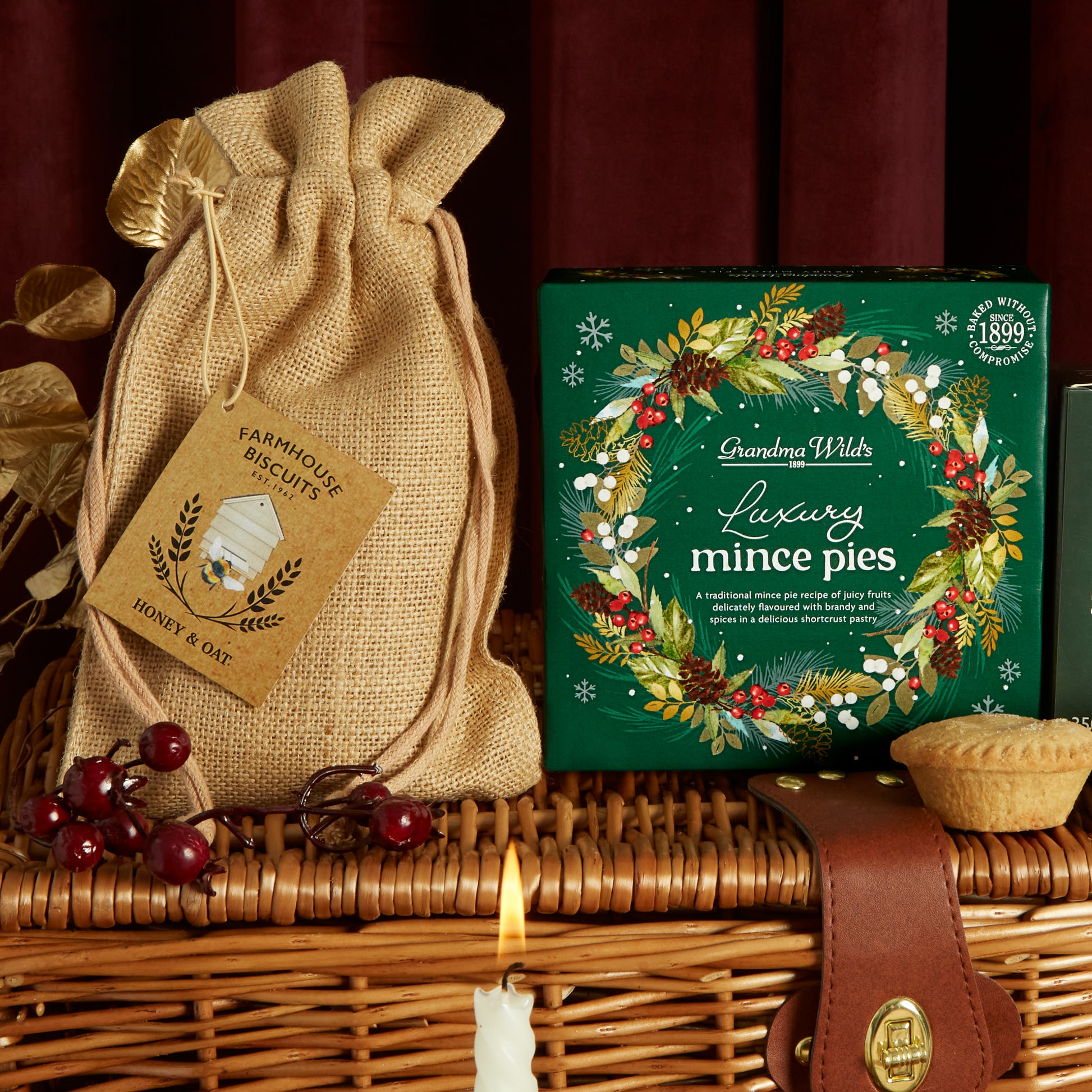Farmhouse biscuits and Grandma Wild's luxury mince pies