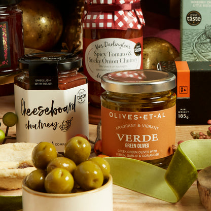 Premium, Great Taste Award-Winning Christmas Cheeseboard Chutney & Gourmet Green Olives