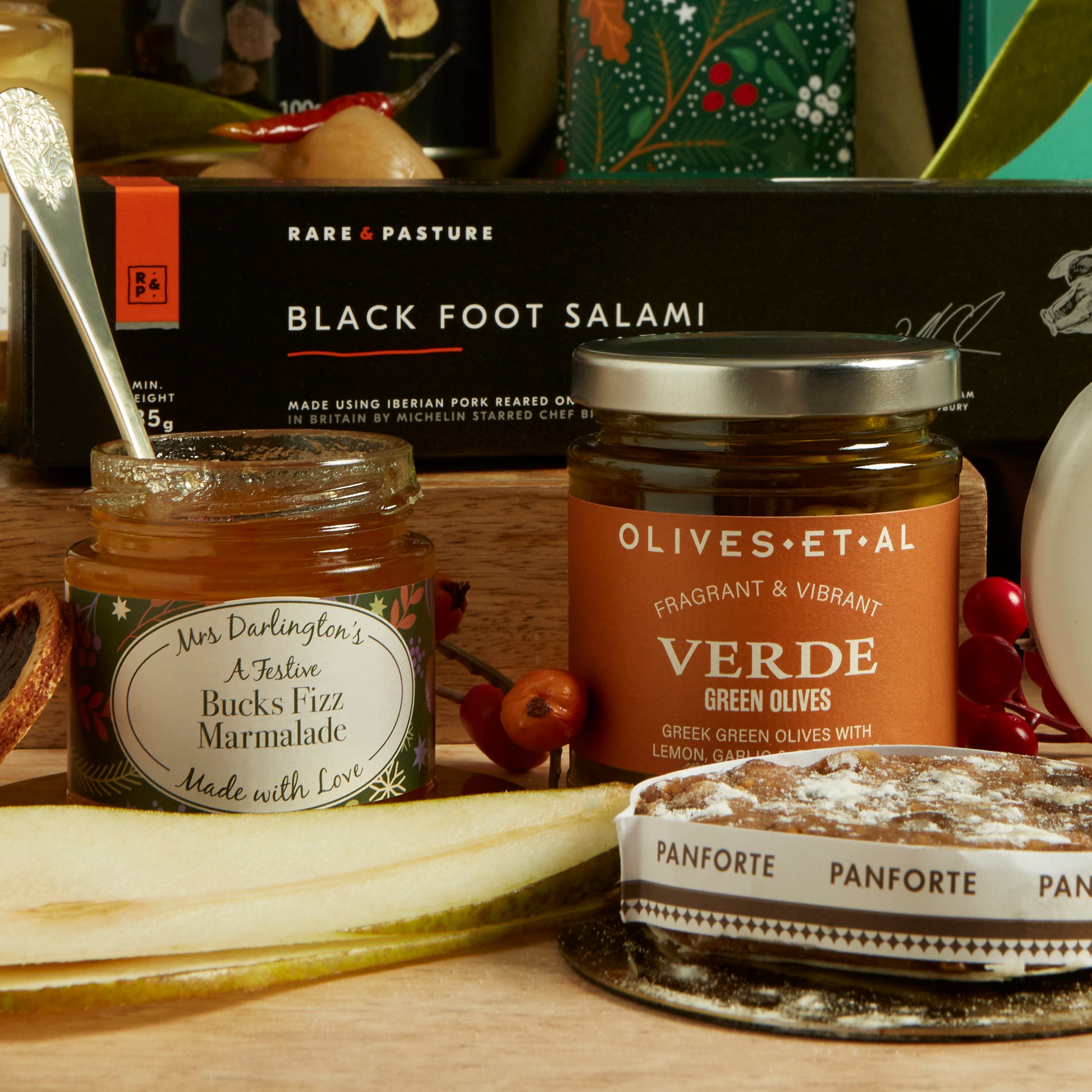Gourmet Olives and Mrs's Darlington's Bucks Fizz Marmalade