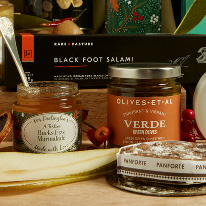 Gourmet Olives and Mrs's Darlington's Bucks Fizz Marmalade