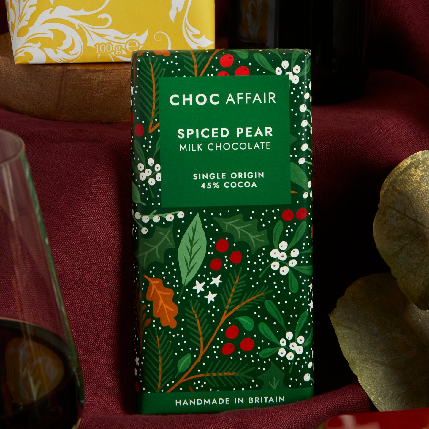 Choc Affairs Seasonal Spiced Pear milk chocolate Bar