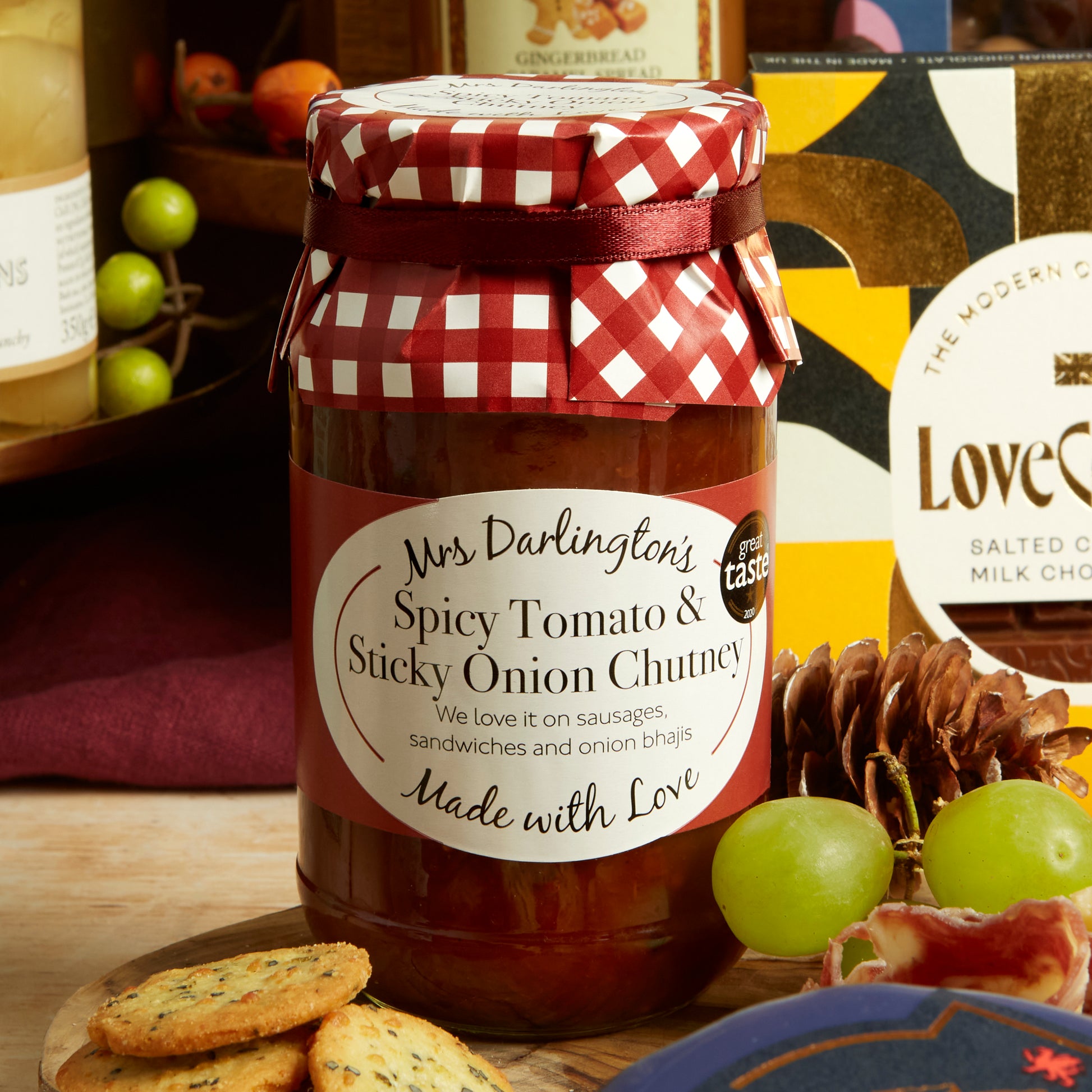 Spiced tomato and Sticky onion chutney from Mrs Darlington's
