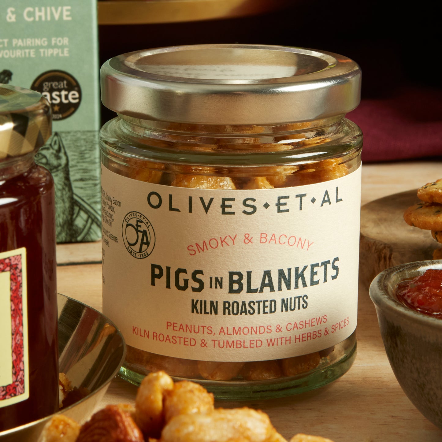 Smoky Bacon pigs in blankets gourmet olives