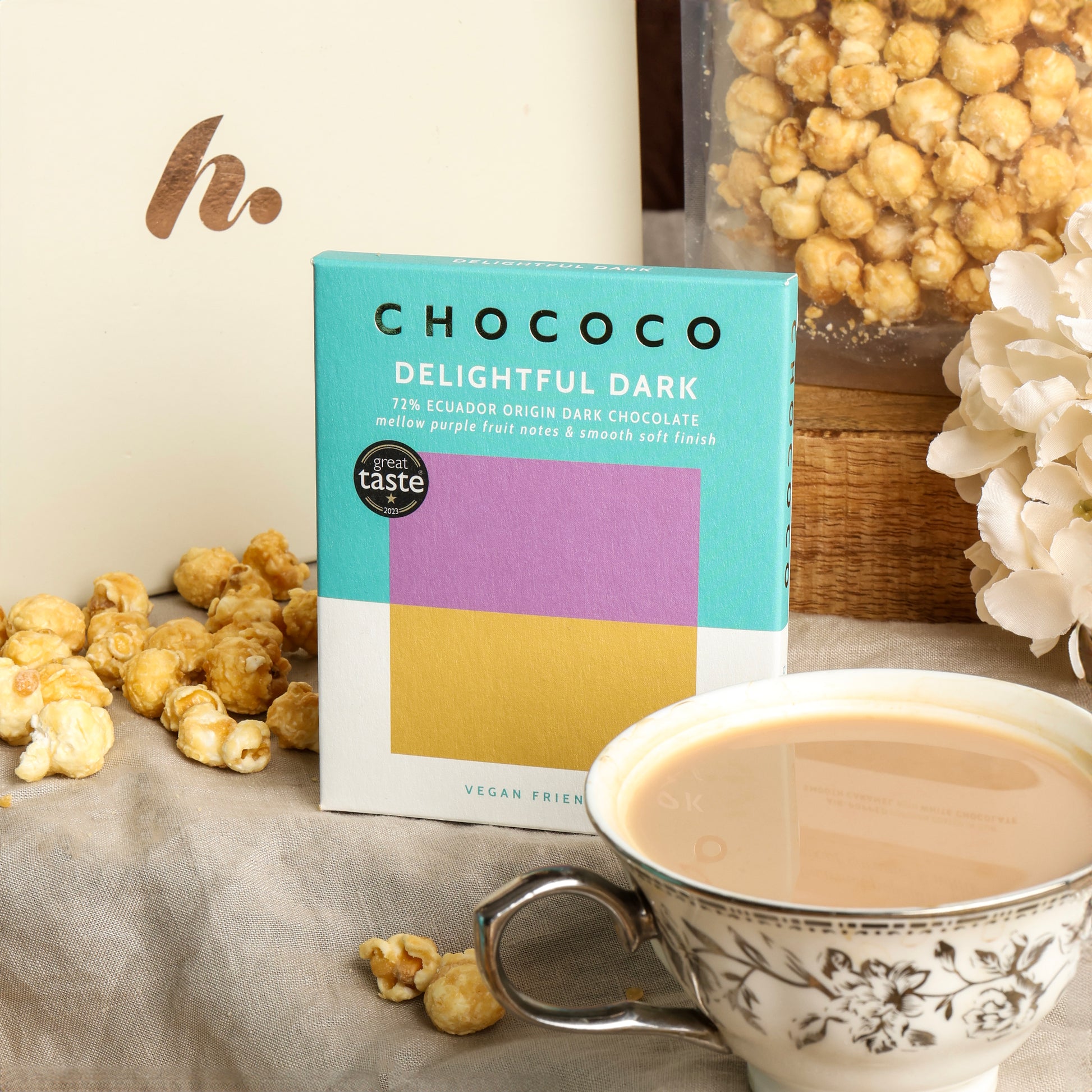 Close up of products in Sweet & Savoury Delights Hamper, a luxury gift hamper from hampers.com UK