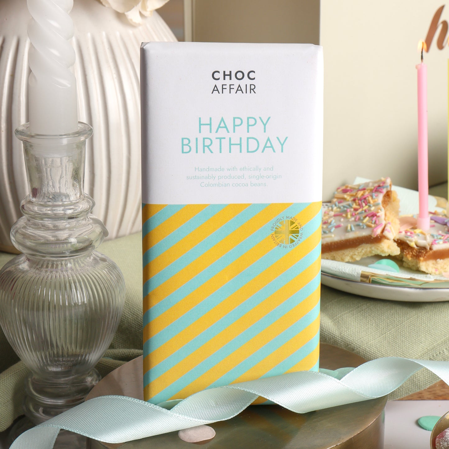 Close up of products in Little Birthday Treat Gift Box, a luxury gift hamper from hampers.com UK