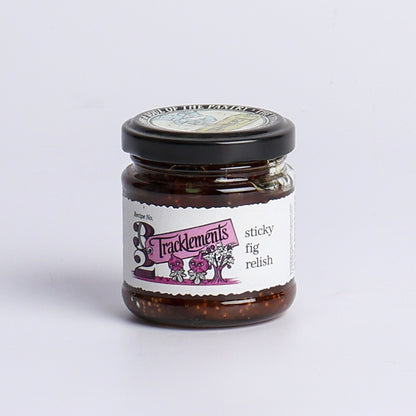 Image of 110g Sticky Fig Relish by Tracklements, part of luxury gift hampers from hampers.com UK