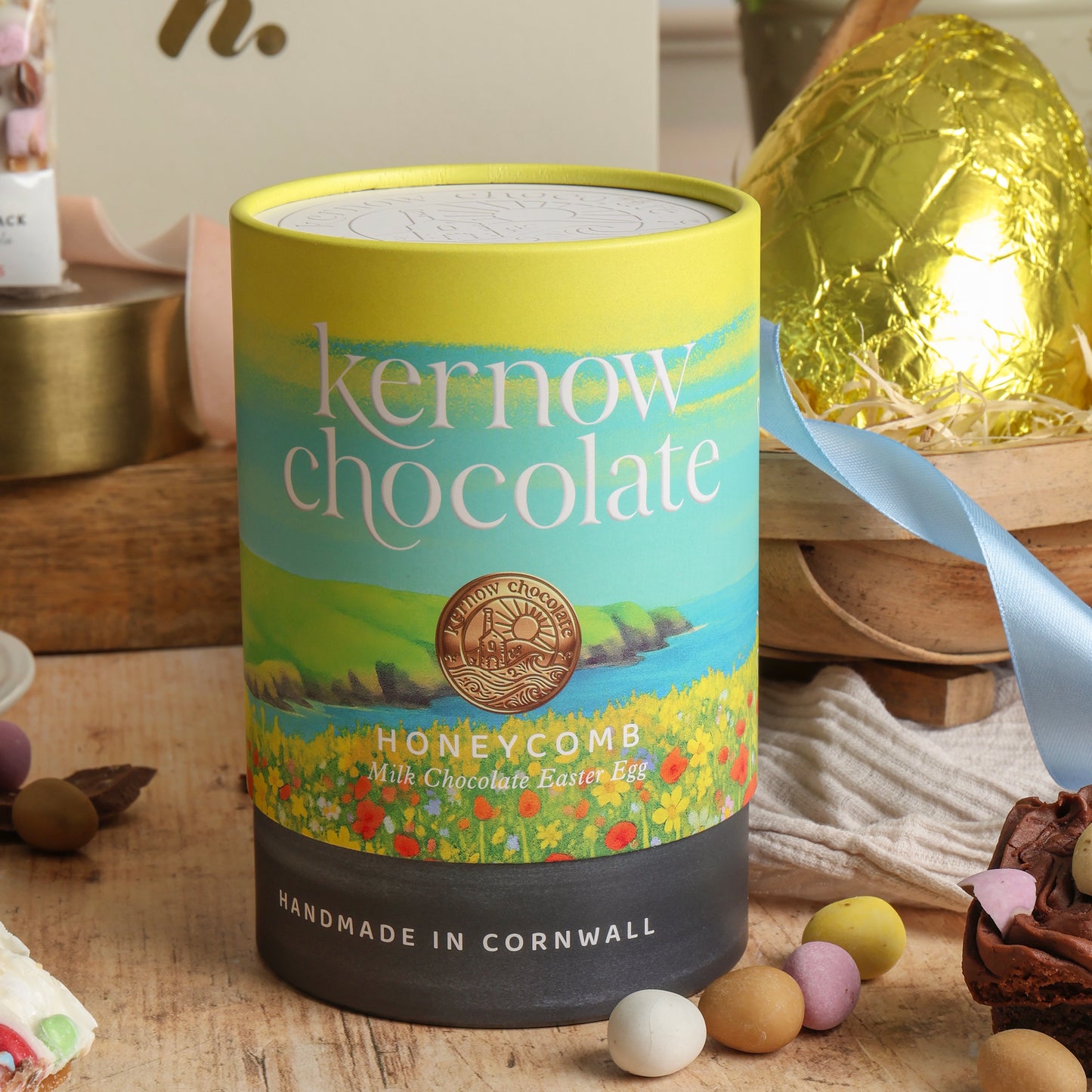 Close up of products in Easter Egg Gift Box, a luxury gift hamper from hampers.com UK