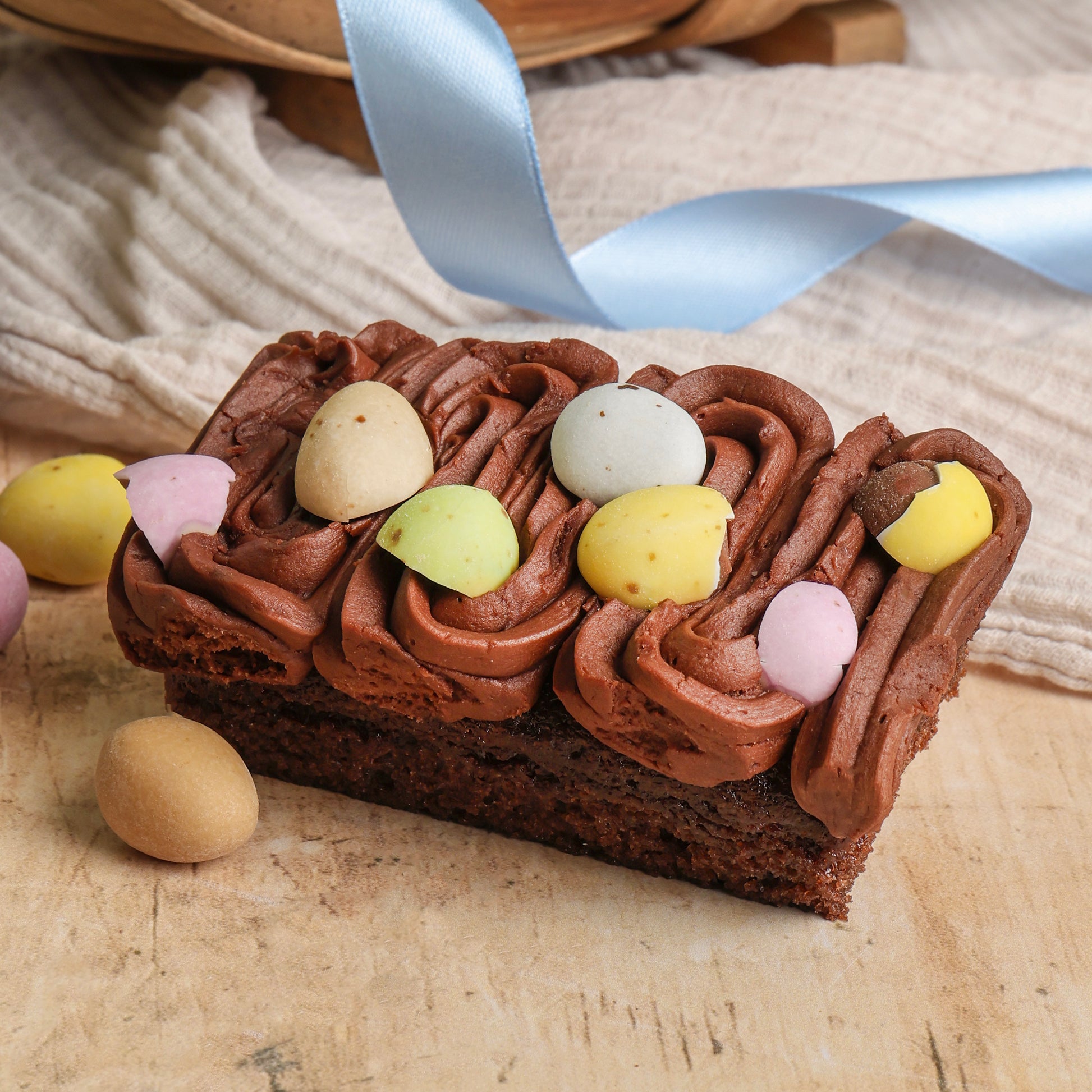 Close up of products in Easter Egg Gift Box, a luxury gift hamper from hampers.com UK