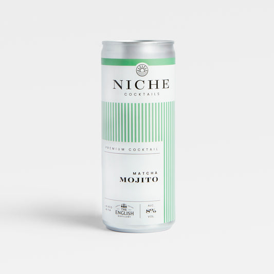 Image of 250ml Matcha Mojito Cocktail Can by Niche Cocktails, part of luxury gift hampers from hampers.com UK