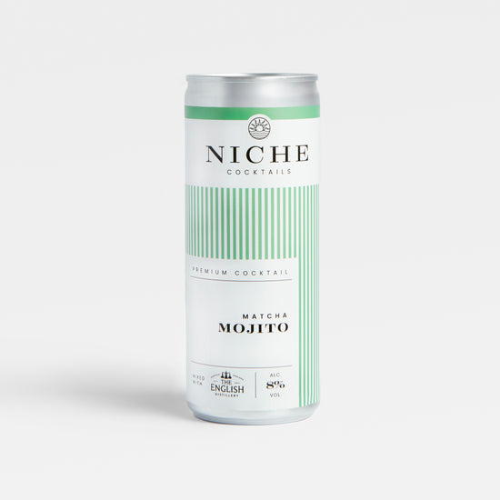 Image of 250ml Matcha Mojito Cocktail Can by Niche Cocktails, part of luxury gift hampers from hampers.com UK