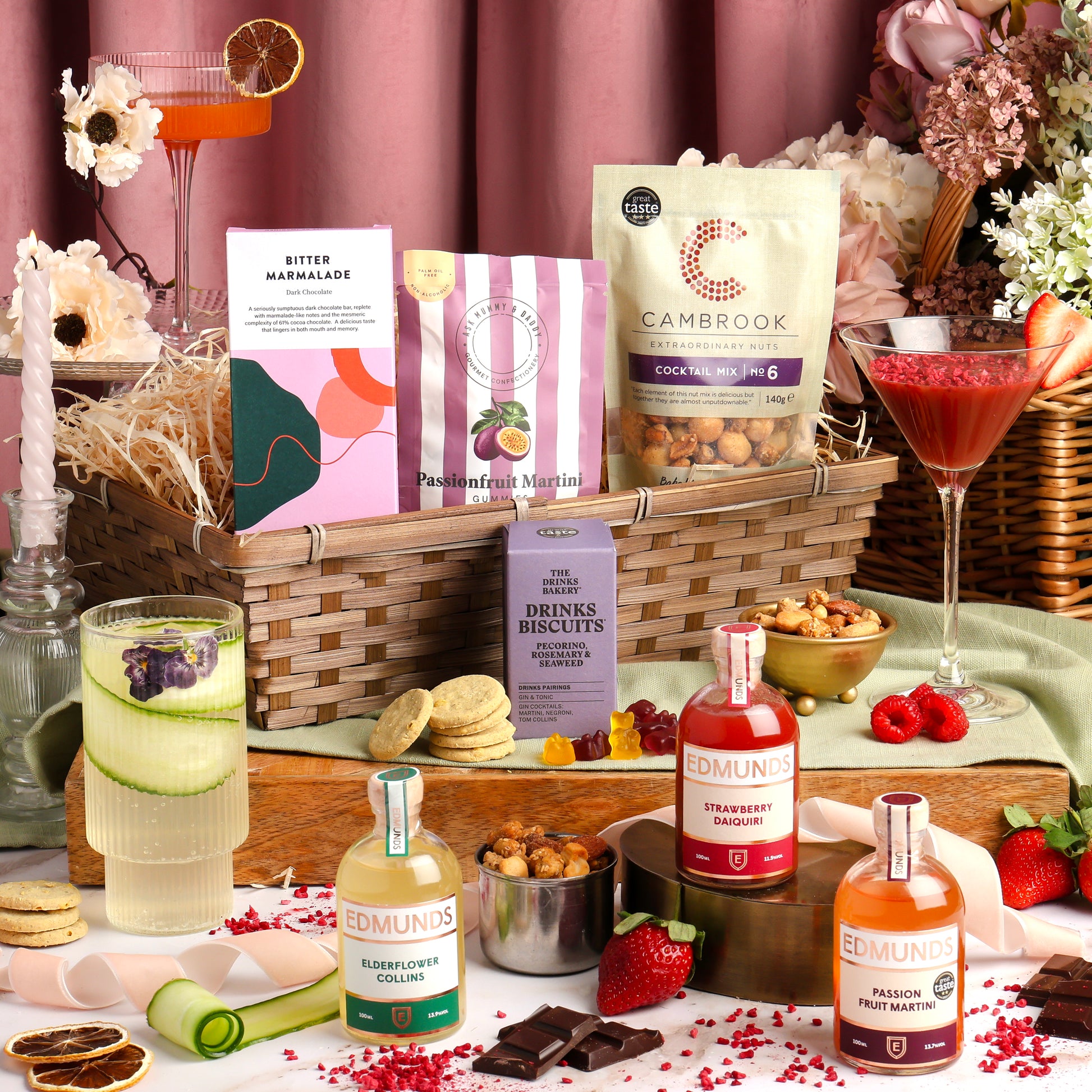 Main image of Luxury Cocktail and Treats Hamper, a luxury gift hamper from hampers.com UK