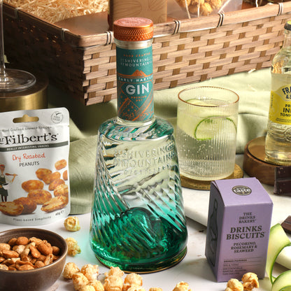 Close up of products in The Luxury Gin Hamper, a luxury gift hamper from hampers.com UK