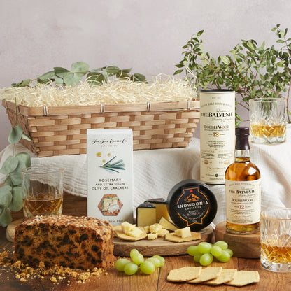 Main image of Premium Whisky & Food Gift Basket, a luxury gift hamper from hampers.com UK