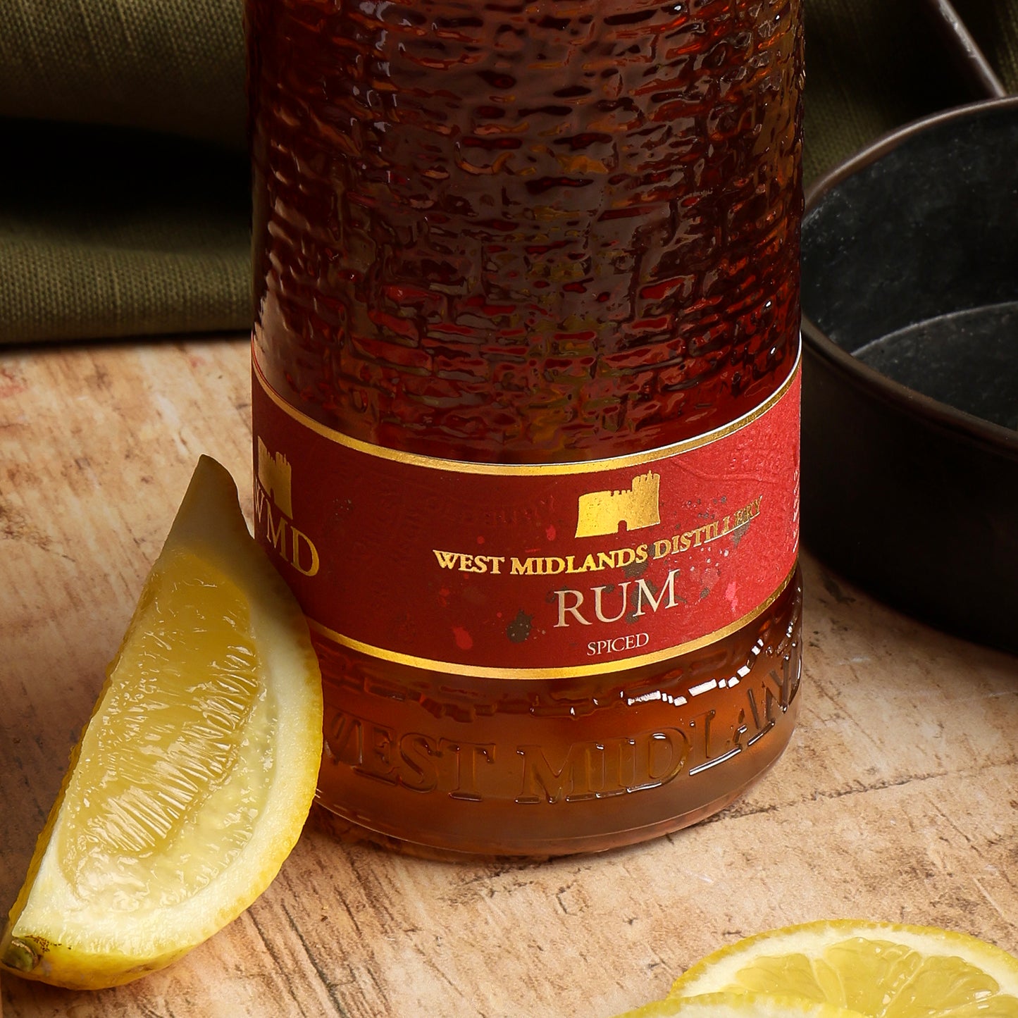 Close up of products in Spiced Rum & Chocolate Hamper, a luxury gift hamper from hampers.com UK