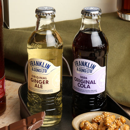 Close up of products in Spiced Rum & Chocolate Hamper, a luxury gift hamper from hampers.com UK