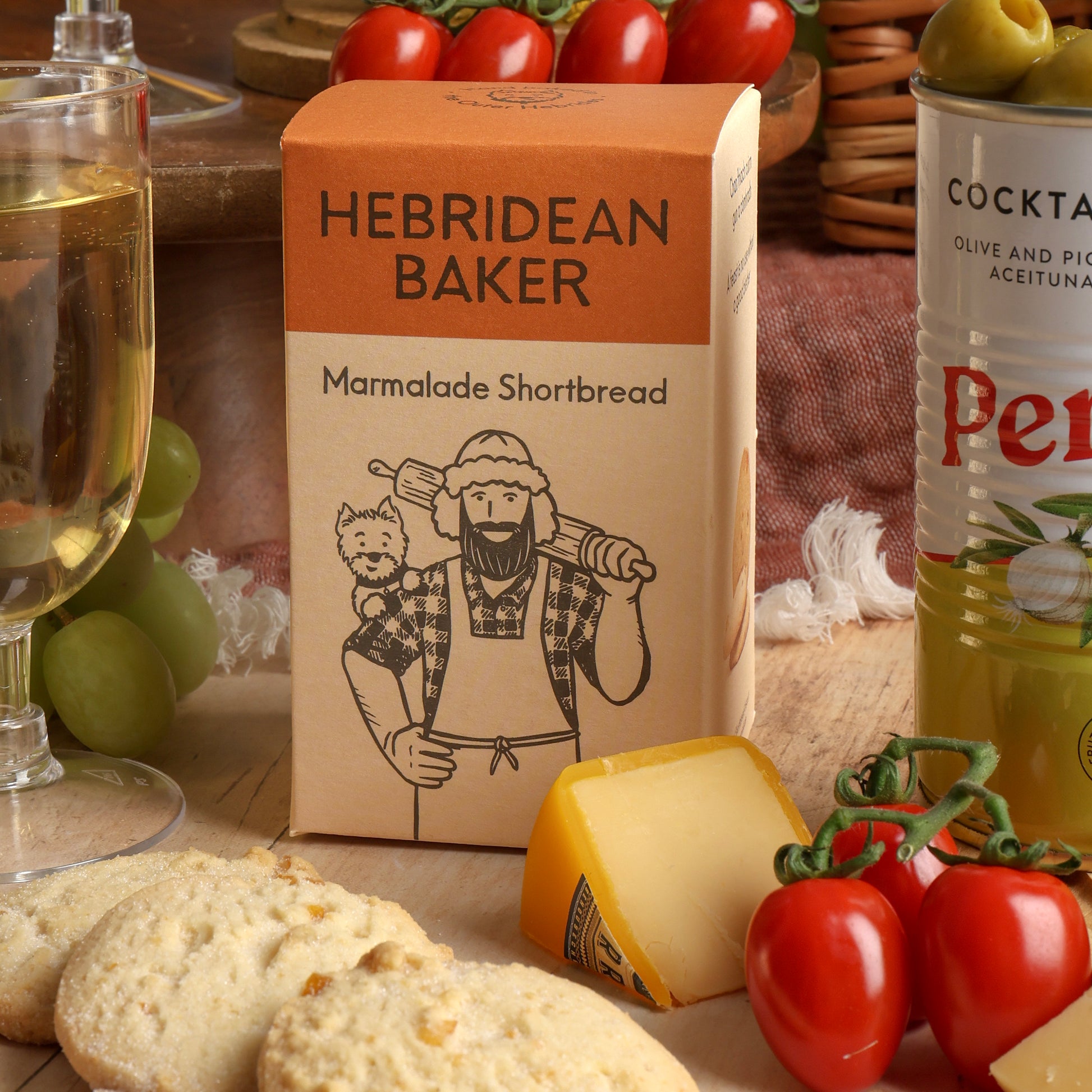 Close up of products in Prosecco Picnic Hamper, a luxury gift hamper from hampers.com UK