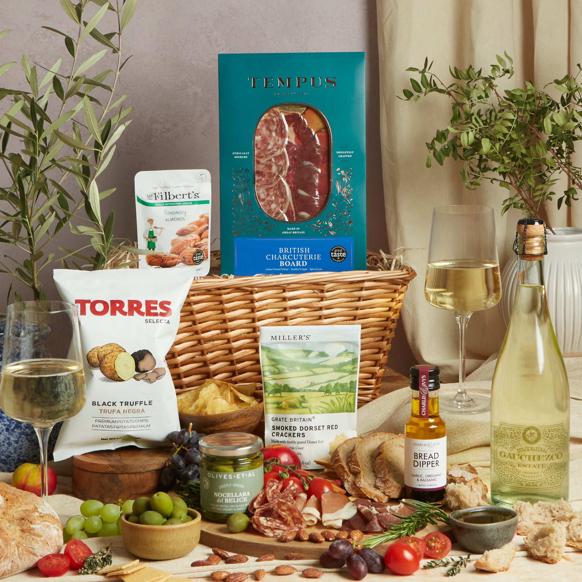 Main image of Sparkling Wine & Charcuterie Hamper, a luxury gift hamper from hampers.com UK