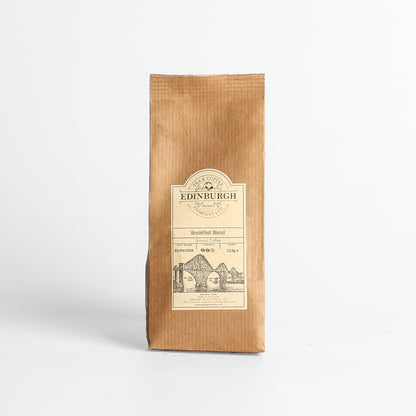 Displaying a bag of the Breakfast Kraft Coffee by The Edinburgh Tea and Coffee Company.