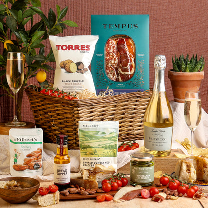 Main image of Sparkling Wine & Charcuterie Hamper, a luxury gift hamper from hampers.com UK