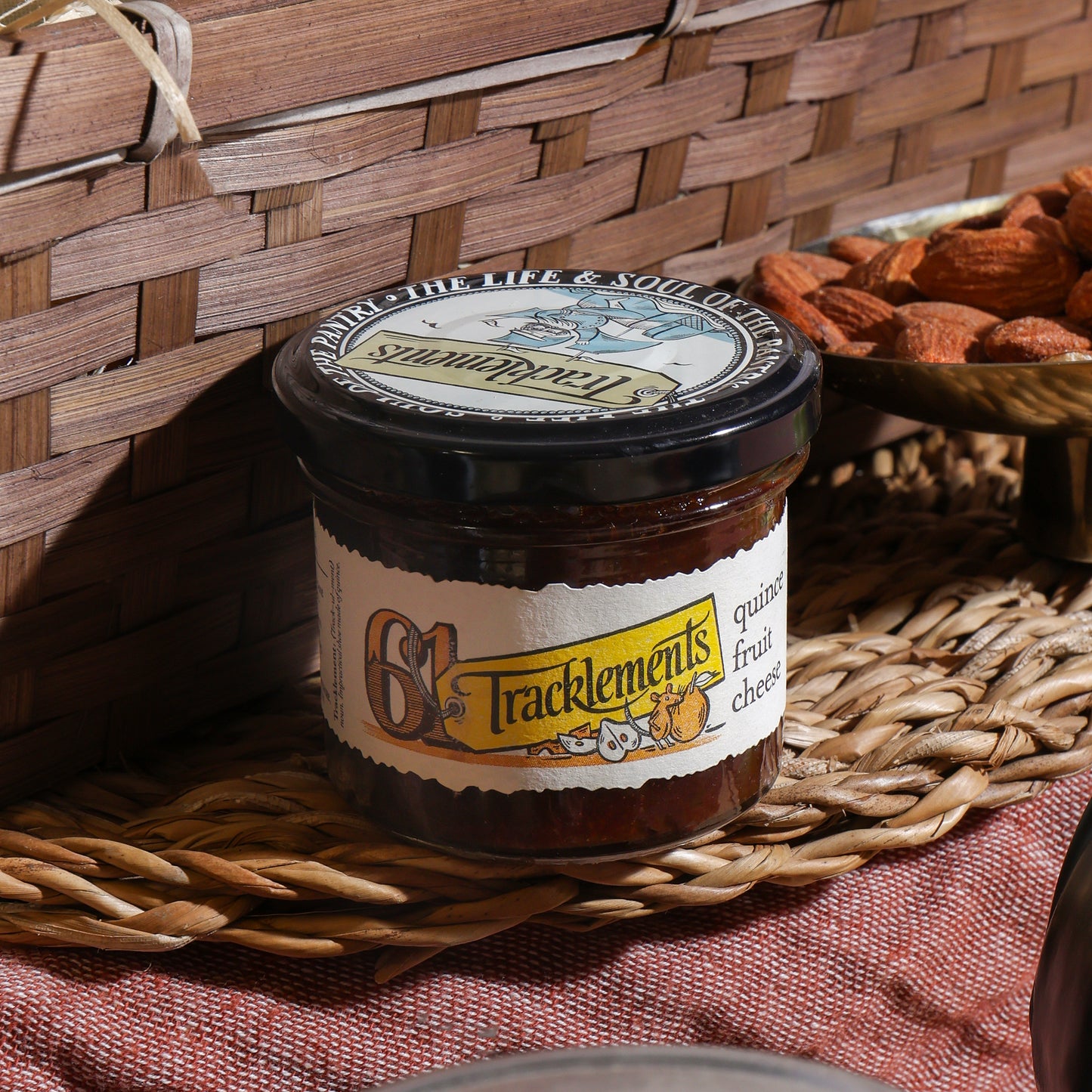 Close up of products in Luxury White Wine, Cheese & Quince Hamper, a luxury gift hamper from hampers.com UK