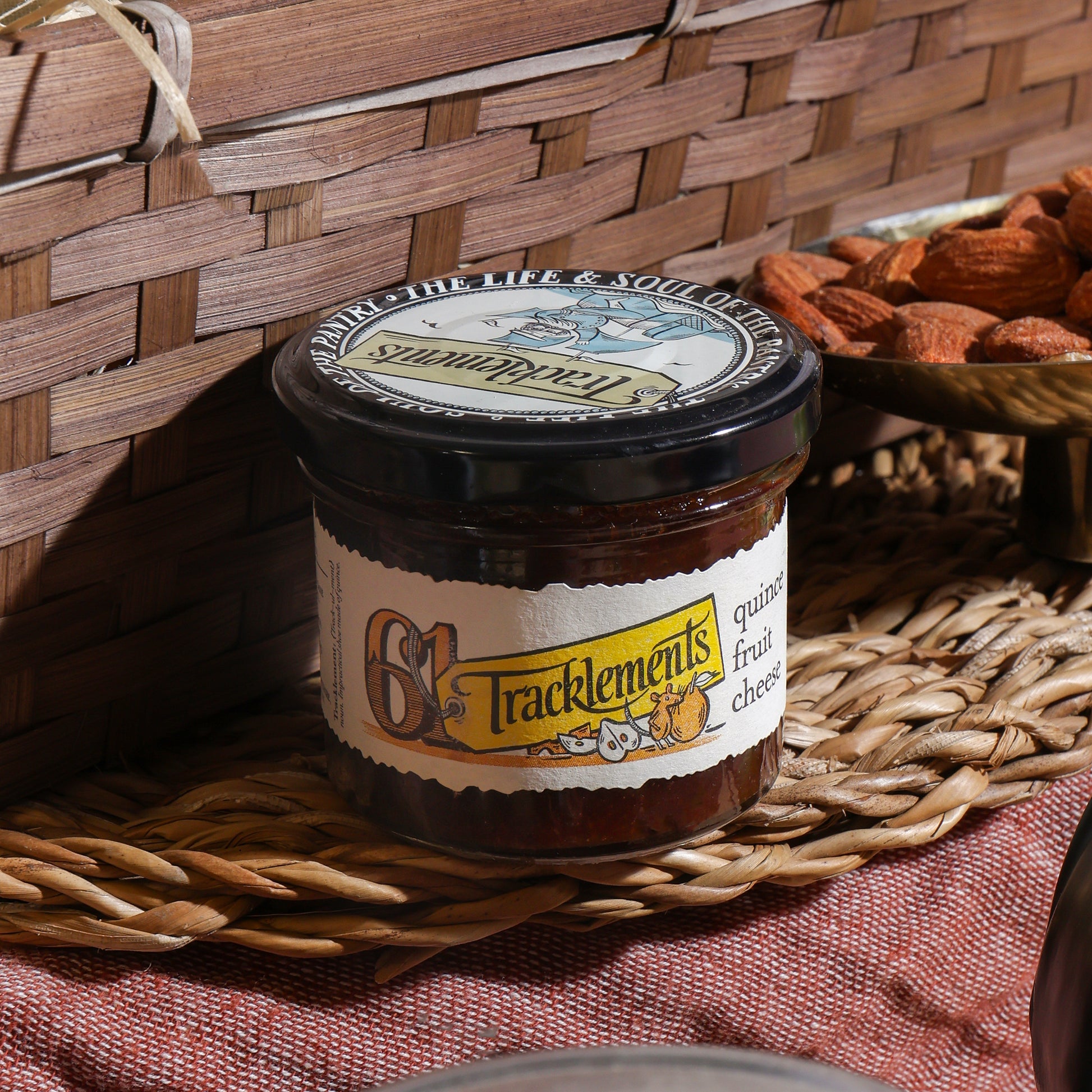 Close up of products in Luxury White Wine, Cheese & Quince Hamper, a luxury gift hamper from hampers.com UK