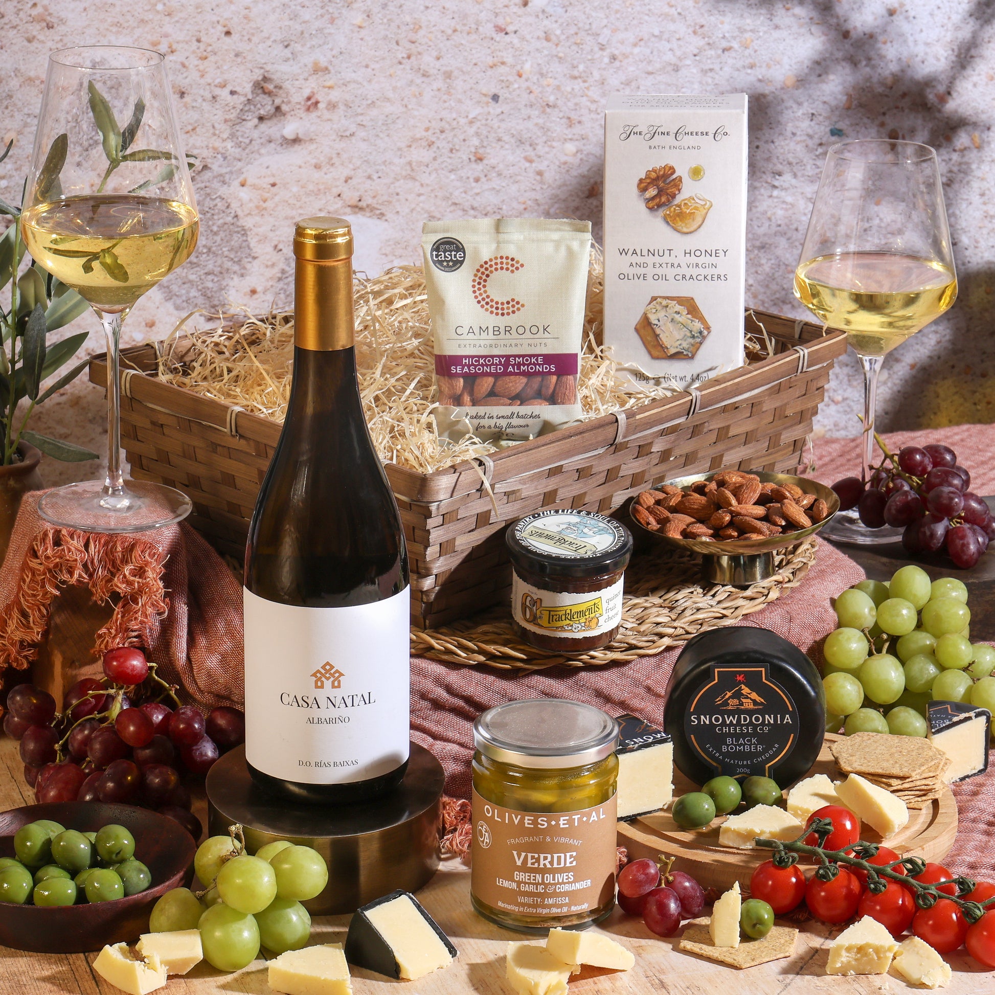 Main image of Luxury White Wine, Cheese & Quince Hamper, a luxury gift hamper from hampers.com UK