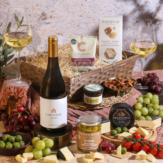 Main image of Luxury White Wine, Cheese & Quince Hamper, a luxury gift hamper from hampers.com UK