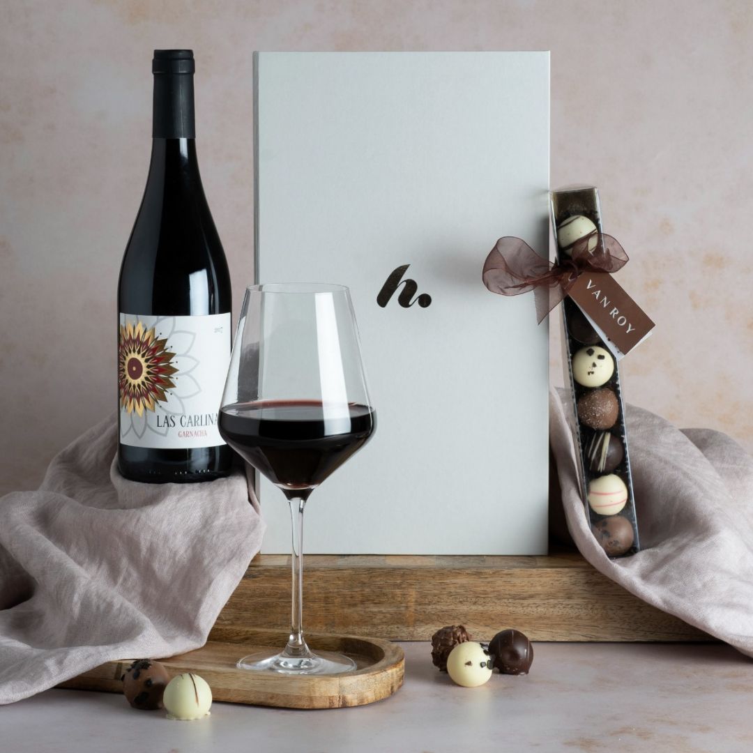 Main Red Wine & Chocolate Hamper, a luxury gift hamper at hampers.com UK