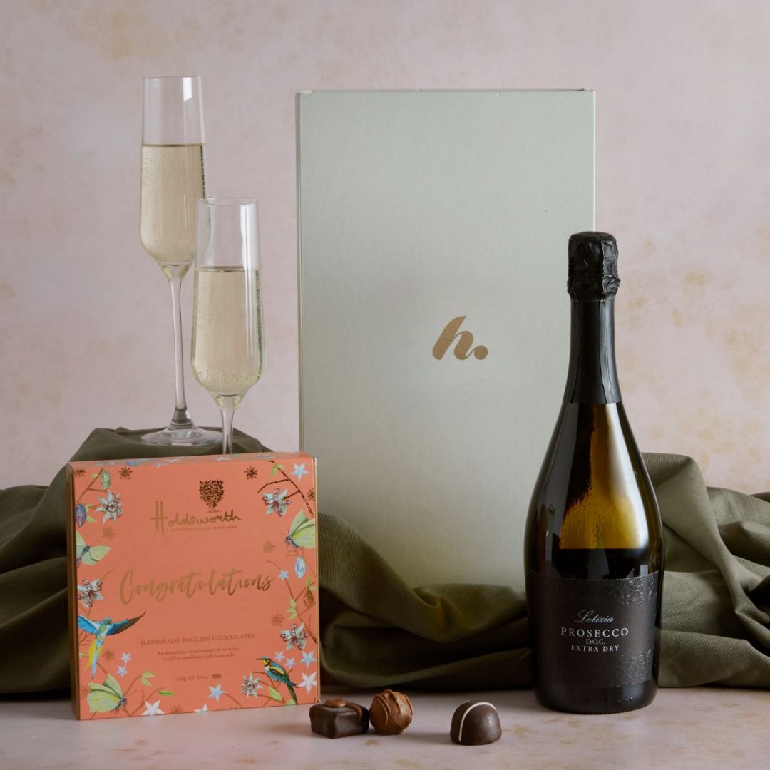 Main Congratulations Prosecco & Chocolates Gift, a luxury gift hamper at hampers.com