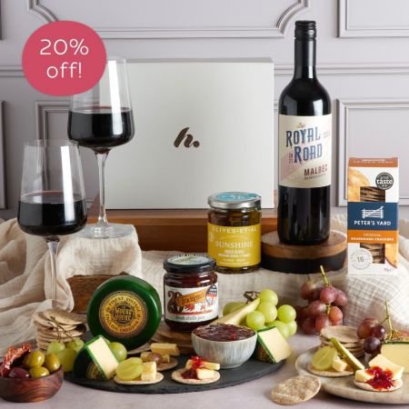 Main image of Gourmet Cheese & Wine Gift, a luxury gift hamper from hampers.com UK