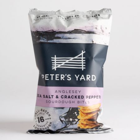  Peter's Yard Anglesey Sea Salt & Cracked Pepper Sourdough Bites 90g, part of luxury gift hampers at hampers.com