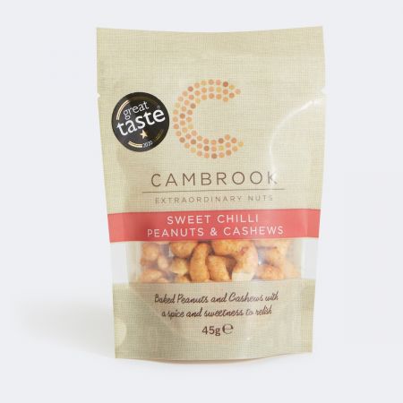 Cambrook Baked Sweet Chilli Peanuts & Cashews, 45g
