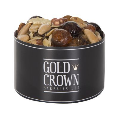 400g Gold Crown Round Gold Dusted Christmas Cake