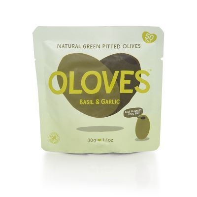 Oloves Green Olives with Basil and Garlic 30g