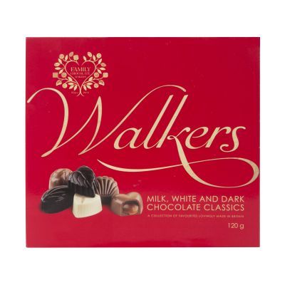 120g Walkers Milk White and Dark Classic Chocs in Red