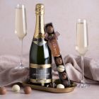 Close up of products in Champagne & Truffles Hamper, a luxury gift hamper at hampers.com