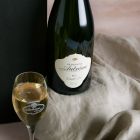 Close up of products in Premier Cru Champagne & Glasses Gift, a luxury gift hamper at hampers.com