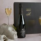 Close up of products in Grand Cru Champagne & Glasses Gift, a luxury gift hamper at hampers.com