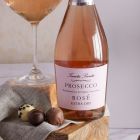 Close up of products in Prosecco Rosé & Belgian Chocolates Hamper, a luxury gift hamper at hampers.com