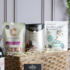 Close up of products in Gourmet Food & Wine Hamper, a luxury gift hamper at hampers.com