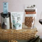 Close up of products in Gourmet Food & Wine Hamper, a luxury gift hamper at hampers.com
