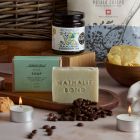 Close up of products in The Aspire Charity Hamper, a luxury gift hamper at hampers.com