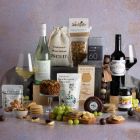 Close up of products in Premium Food and Wine Hamper, a luxury gift hamper at hampers.com
