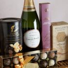 Close up of products in The Grand Food & Wine Hamper, a luxury gift hamper at hampers.com