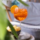 Close up of products in Aperol Spritz Hamper, a luxury gift hamper from hampers.com UK