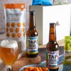 Close up of products in Craft Beer Hamper, a luxury gift hamper from hampers.com UK