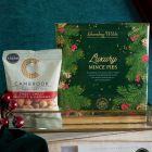 Close up of products in Bearing Gifts Christmas Hamper, a luxury Christmas gift hamper at hampers.com UK